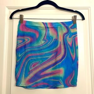 iHeartRaves RARE SOLD OUT Rainbow Mesh Mini Skirt